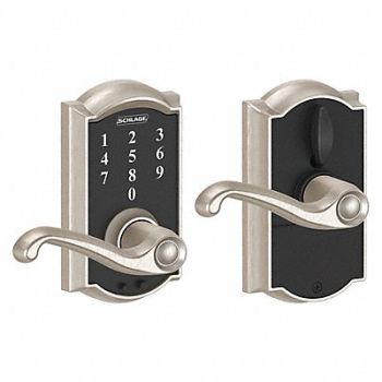 SCHLAGE RESIDENTIAL Electronic Lock Lever Satin Nickel, 457G29