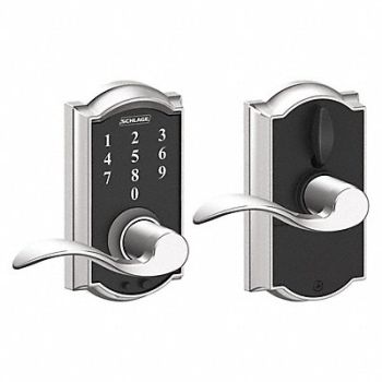 SCHLAGE RESIDENTIAL Electronic Lock Lever Bright Chrome, 457G31