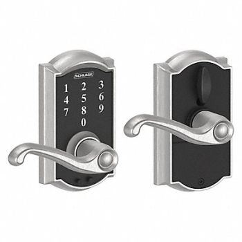 SCHLAGE RESIDENTIAL Electronic Lock Lever Satin Chrome, 457G32
