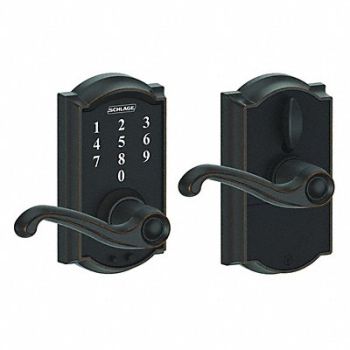 SCHLAGE RESIDENTIAL Electronic Lock Lever Antique Bronze, 457G34