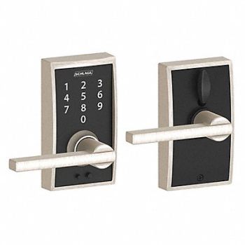 SCHLAGE RESIDENTIAL Electronic Lock Lever Satin Nickel, 457G36