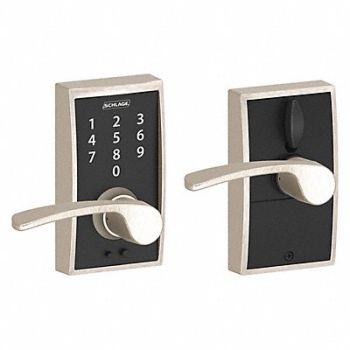 SCHLAGE RESIDENTIAL Electronic Lock Lever Satin Nickel, 457G37