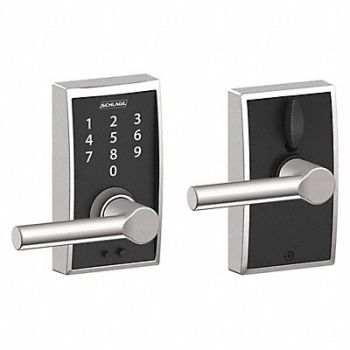 SCHLAGE RESIDENTIAL Electronic Lock Lever Bright Chrome, 457G39