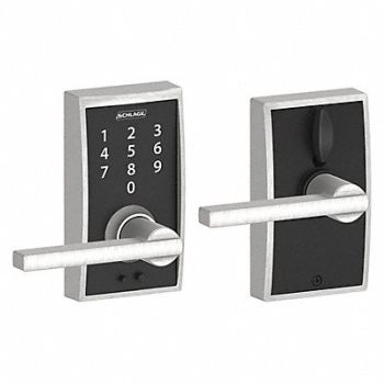 SCHLAGE RESIDENTIAL Electronic Lock Lever Satin Chrome, 457G40