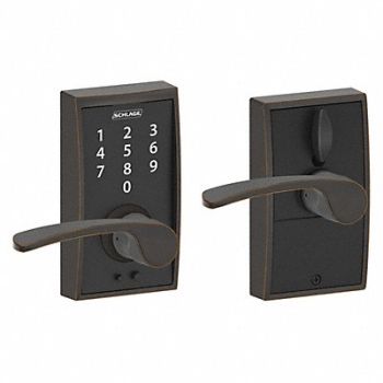 SCHLAGE RESIDENTIAL Electronic Lock Lever Antique Bronze, 457G43