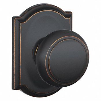 SCHLAGE RESIDENTIAL Knob Lockset Antique Bronze Passage Gr 2, 457G47