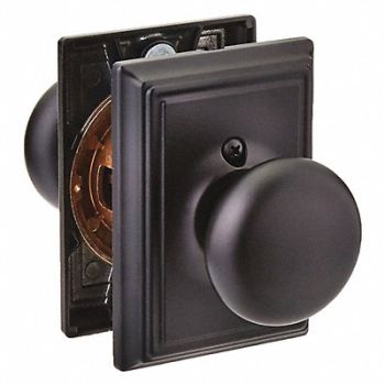 SCHLAGE RESIDENTIAL Knob Lockset Black Powder Coat Passage, 457G52