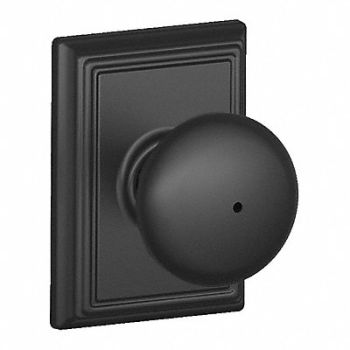 SCHLAGE RESIDENTIAL Knob Lockset Black Powder Coat Privacy, 457G93