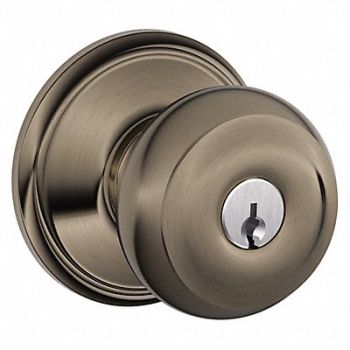 SCHLAGE RESIDENTIAL Knob Lockset Antique Nickel Entrance, 457H03