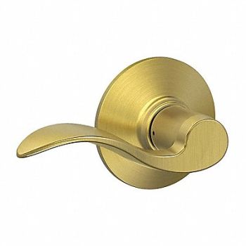 SCHLAGE RESIDENTIAL Door Lever Lockset Satin Brass Passage, 457H06