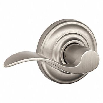 SCHLAGE RESIDENTIAL Door Lever Lockset Satin Nickel Passage, 457H08