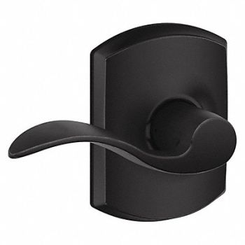 SCHLAGE RESIDENTIAL Lever Lockset Black Powder Coat Passage, 457H10