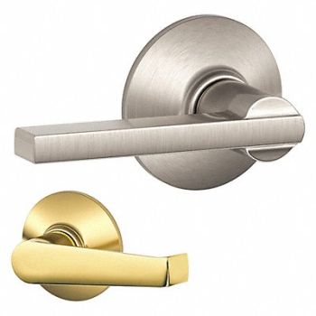 SCHLAGE RESIDENTIAL Lever Lockset Bright Brass/Satin Nickel, 457H43