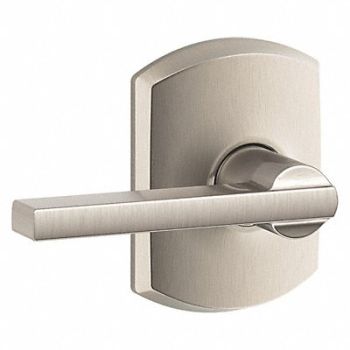 SCHLAGE RESIDENTIAL Door Lever Lockset Satin Nickel Passage, 457H44