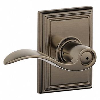 SCHLAGE RESIDENTIAL Lever Lockset Antique Nickel Privacy, 457H85