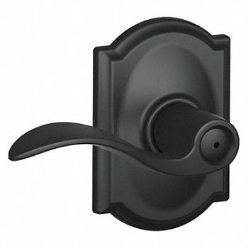 SCHLAGE RESIDENTIAL Lever Lockset Black Powder Coat Privacy, 457H90