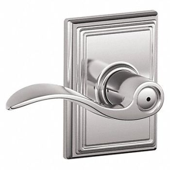 SCHLAGE RESIDENTIAL Door Lever Lockset Bright Chrome Privacy, 457H92