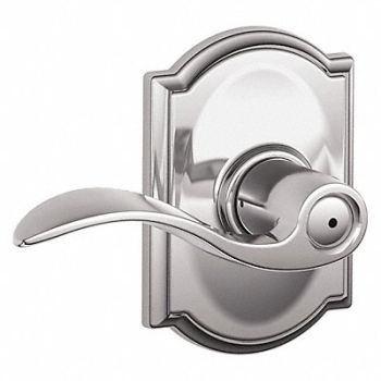 SCHLAGE RESIDENTIAL Door Lever Lockset Bright Chrome Privacy, 457H93