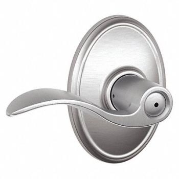 SCHLAGE RESIDENTIAL Door Lever Lockset Satin Chrome Privacy, 457H99
