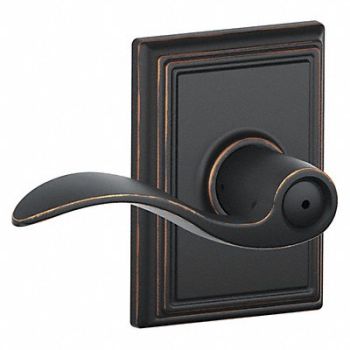 SCHLAGE RESIDENTIAL Lever Lockset Antique Bronze Privacy, 457J01