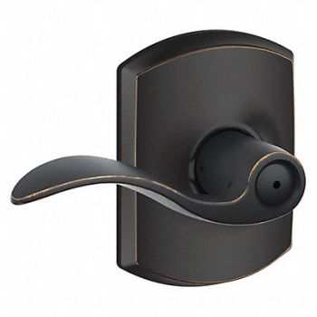 SCHLAGE RESIDENTIAL Lever Lockset Antique Bronze Privacy, 457J06