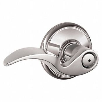 SCHLAGE RESIDENTIAL Door Lever Lockset Bright Chrome Privacy, 457J13
