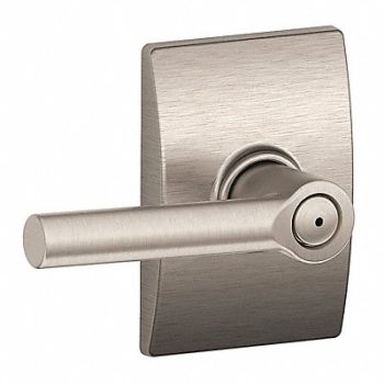 SCHLAGE RESIDENTIAL Door Lever Lockset Satin Nickel Privacy, 457J25