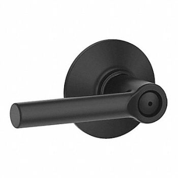 SCHLAGE RESIDENTIAL Lever Lockset Black Powder Coat Privacy, 457J27