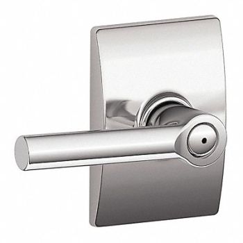 SCHLAGE RESIDENTIAL Door Lever Lockset Bright Chrome Privacy, 457J28