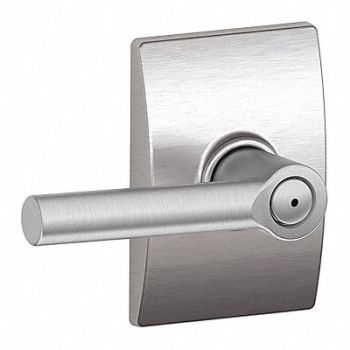 SCHLAGE RESIDENTIAL Door Lever Lockset Satin Chrome Privacy, 457J30