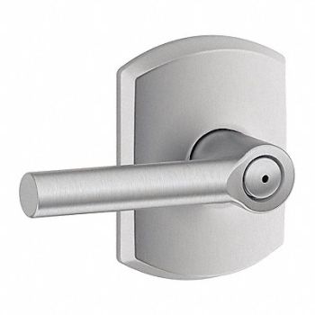 SCHLAGE RESIDENTIAL Door Lever Lockset Satin Chrome Privacy, 457J31