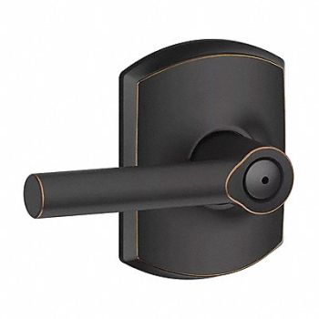 SCHLAGE RESIDENTIAL Lever Lockset Antique Bronze Privacy, 457J33