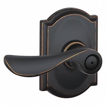 SCHLAGE RESIDENTIAL Lever Lockset Antique Bronze Privacy, 457J50