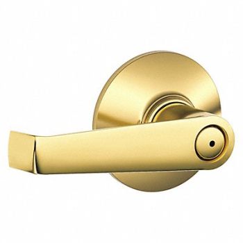 SCHLAGE RESIDENTIAL Lever Lockset Bright Brass/Bright Chrome, 457J68