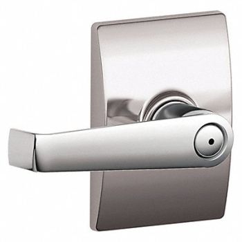 SCHLAGE RESIDENTIAL Door Lever Lockset Bright Chrome Privacy, 457J72