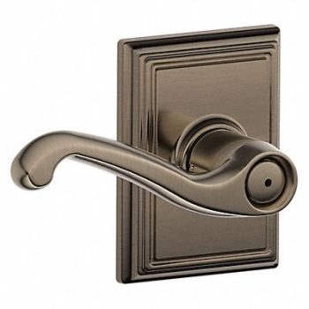 SCHLAGE RESIDENTIAL Lever Lockset Antique Nickel Privacy, 457J92