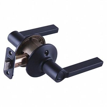 SCHLAGE RESIDENTIAL Lever Lockset Black Powder Coat Privacy, 457K09