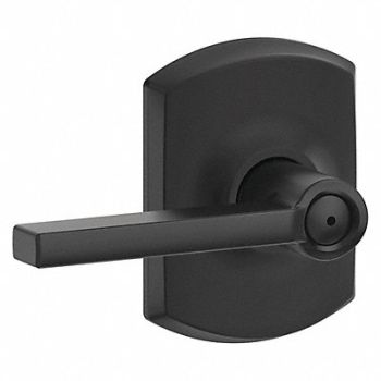 SCHLAGE RESIDENTIAL Lever Lockset Black Powder Coat Privacy, 457K10