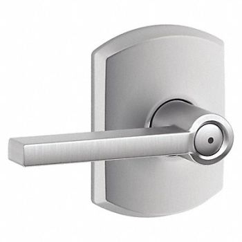 SCHLAGE RESIDENTIAL Door Lever Lockset Satin Chrome Privacy, 457K13