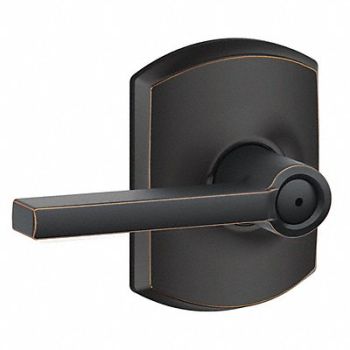 SCHLAGE RESIDENTIAL Lever Lockset Antique Bronze Privacy, 457K14