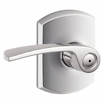 SCHLAGE RESIDENTIAL Door Lever Lockset Bright Chrome Privacy, 457K18