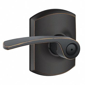 SCHLAGE RESIDENTIAL Lever Lockset Antique Bronze Privacy, 457K20