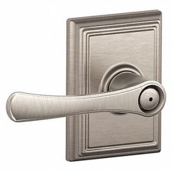 SCHLAGE RESIDENTIAL Door Lever Lockset Satin Nickel Privacy, 457K26