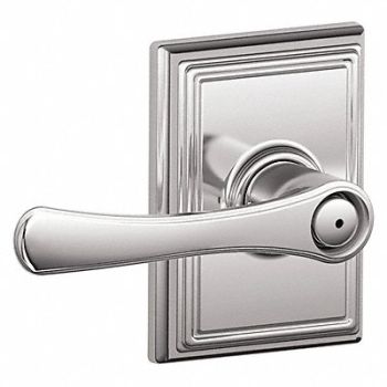 SCHLAGE RESIDENTIAL Door Lever Lockset Bright Chrome Privacy, 457K29