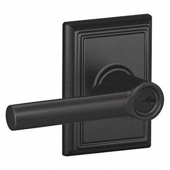 SCHLAGE RESIDENTIAL Lever Lockset Black Powder Coat Entrance, 457K35