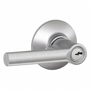 SCHLAGE RESIDENTIAL Door Lever Lockset Satin Chrome Entrance, 457K38