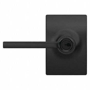 SCHLAGE RESIDENTIAL Lever Lockset Black Powder Coat Entrance, 457K42