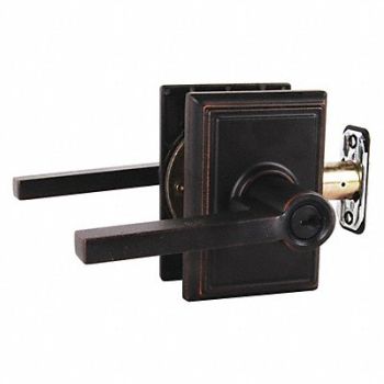 SCHLAGE RESIDENTIAL Lever Lockset Antique Bronze Entrance, 457K44