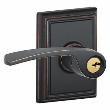 SCHLAGE RESIDENTIAL Lever Lockset Antique Bronze Entrance, 457K45