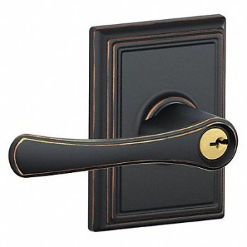 SCHLAGE RESIDENTIAL Lever Lockset Antique Bronze Entrance, 457K49